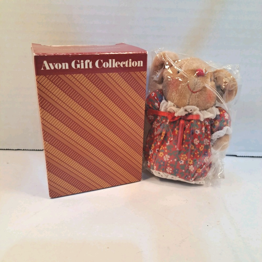 Avon Gift Collection Miss Molly Mouse Pomander 7in Brown Plush Bear Boxed